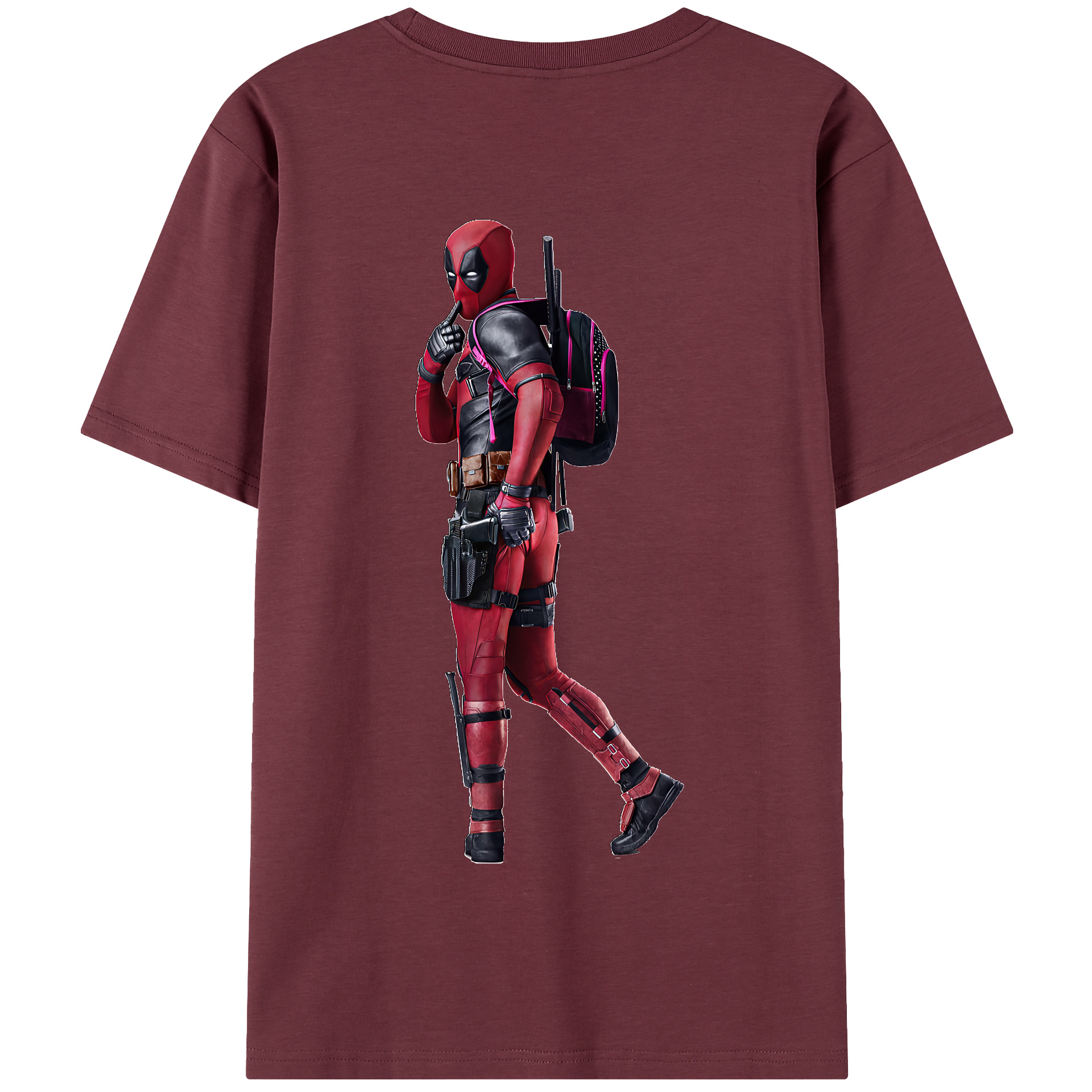 （画像用） Deadpool デッドプール 綿100％半袖Tシャツ（背面プリント）